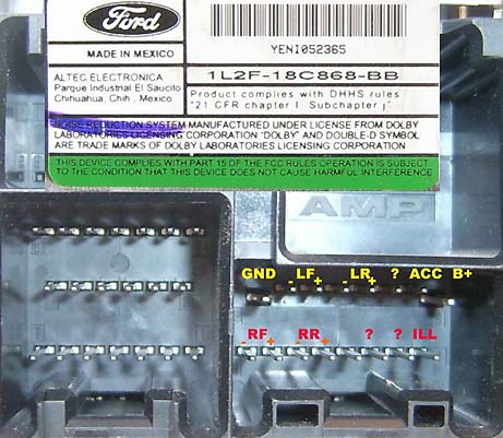 FORD Car Radio Stereo Audio Wiring Diagram Autoradio connector wire