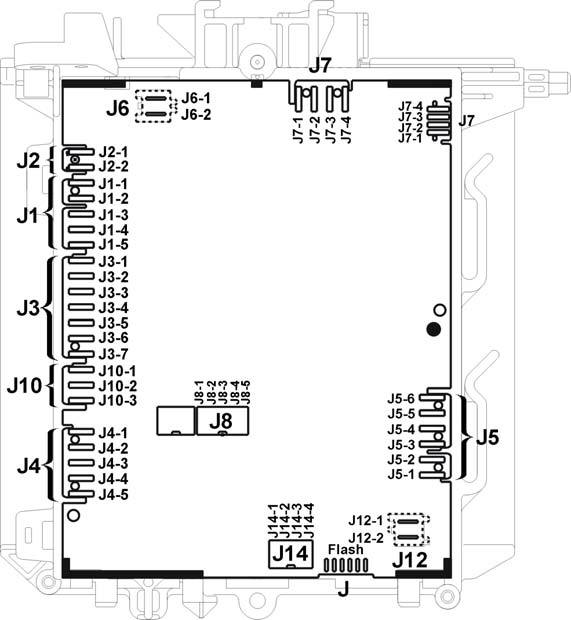 Connectors on circuit control board EWM1000plus platform washing machine