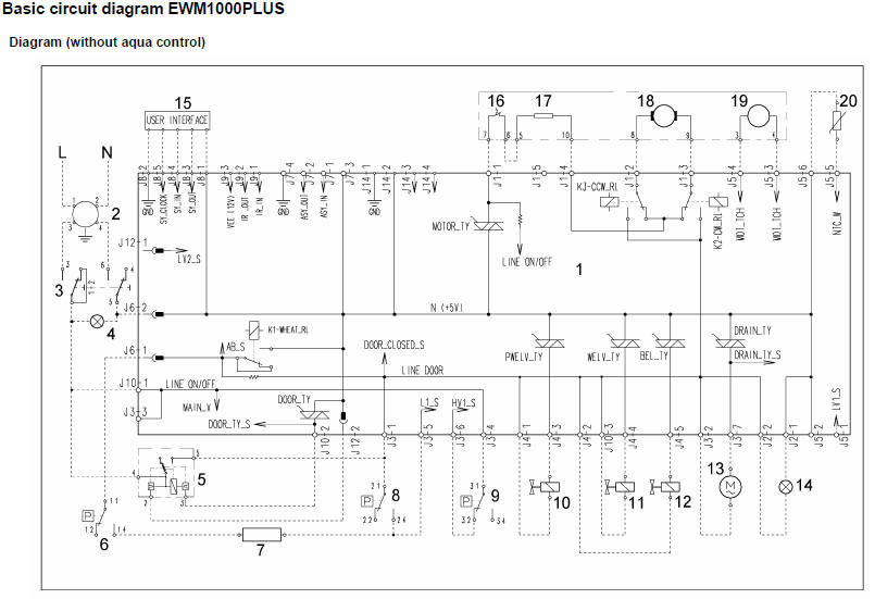 Electrolux washing machine wiring diagram service manual error code circuit  schematic schema repair instruction guide user manual free pdf download