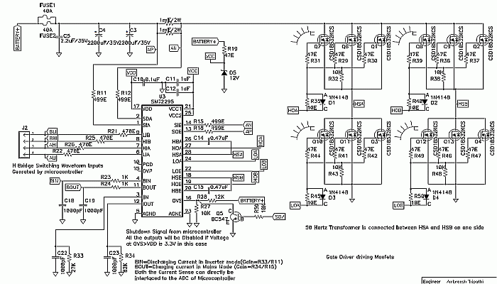 Scematic Diagram Panel: Pure Sine Wave Inverter Circuit  