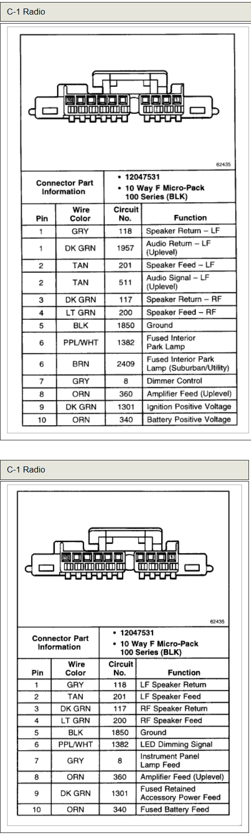 Chevrolet Car Radio Stereo Audio Wiring Diagram Autoradio