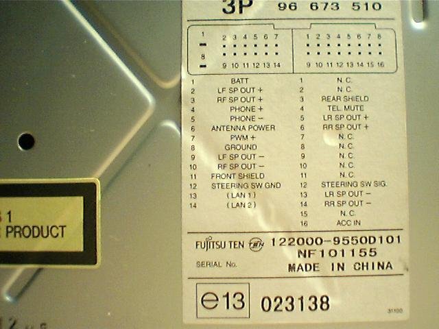 FUJITSU TEN Car Radio Stereo Audio Wiring Diagram ... socket wiring harness connectors 