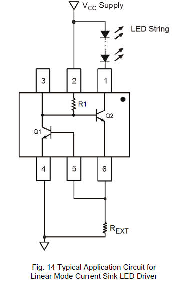 Linear LED driver circuit diagram 30V adjustable current